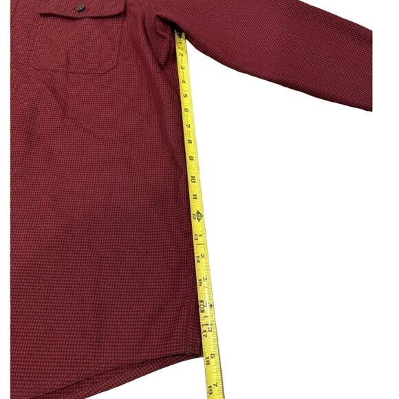 L.L. Bean Men’s Red Micro Check Plaid Medium Weight Button Down Shirt, LARGE - Picture 7 of 10